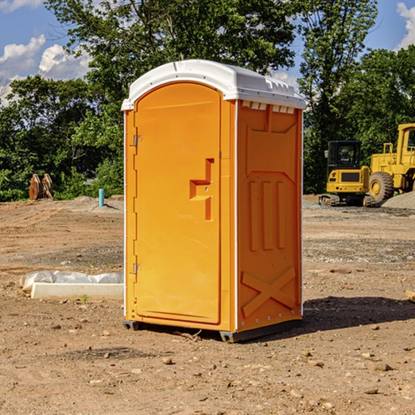 how often are the portable restrooms cleaned and serviced during a rental period in Woodville CA